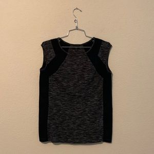 Black & Grey Color Block Sleeveless Blouse